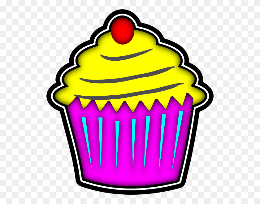 540x599 Vanilla Cupcake Clipart Yellow Cupcake - Chocolate Cupcake Clipart