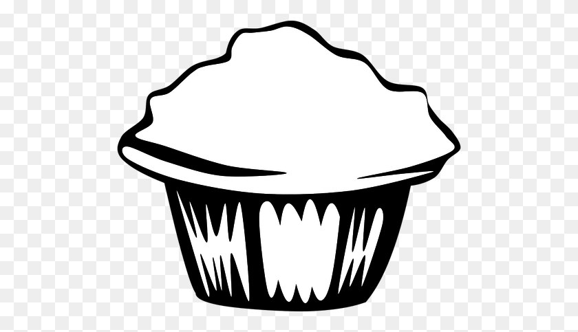 500x423 Vanilla Muffin Vector Drawing - Bakery Clipart Black And White