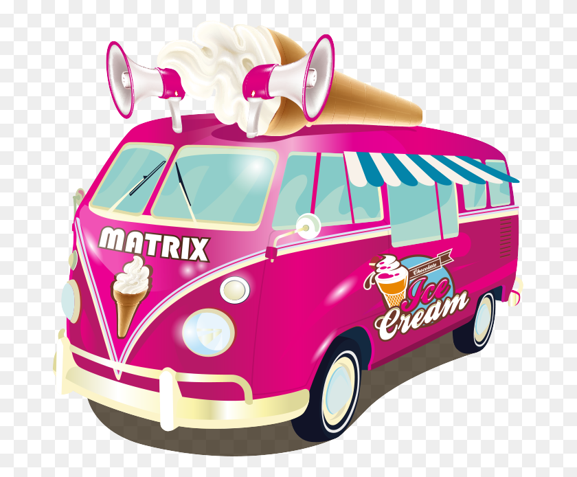 685x634 Vans Clipart Pink - Vw Bus Clipart