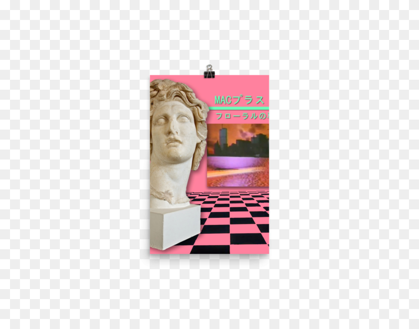 600x600 Vaporwave Macintosh Plus Poster - Vaporwave Statue PNG