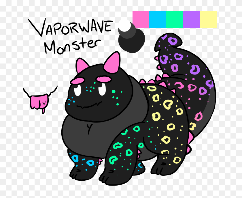 706x626 Vaporwave Monster - Paquete Png De Vaporwave