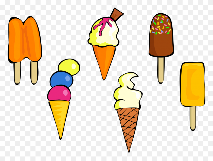 2400x1779 Variety Of Ice Cream Icons Png - Ice Cream PNG