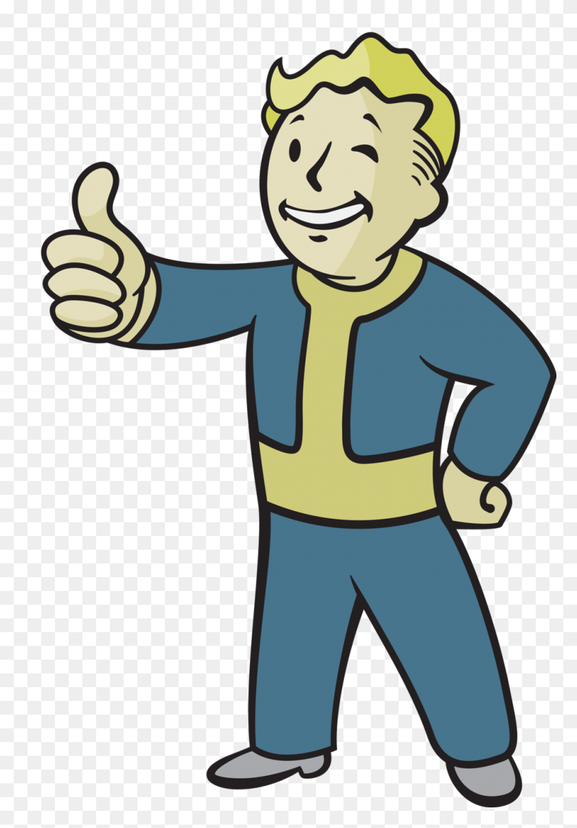 1000x1469 Vault Boy Из Иконографии Видеоигр Fallout - Мальчик Играет В Видеоигры Клипарт