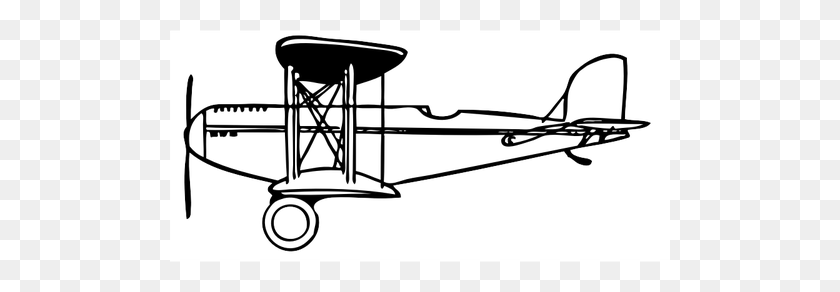 500x232 Vector Clip Art Of A Side View Of A Biplane - 18 Wheeler Clipart