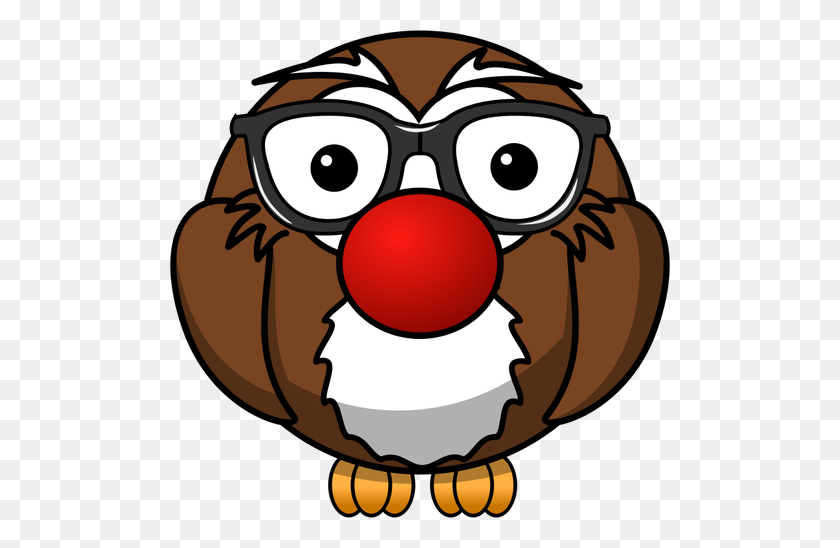 500x488 Vector Clip Art Of Big Brown Owl With Glasses - Overweight Clipart