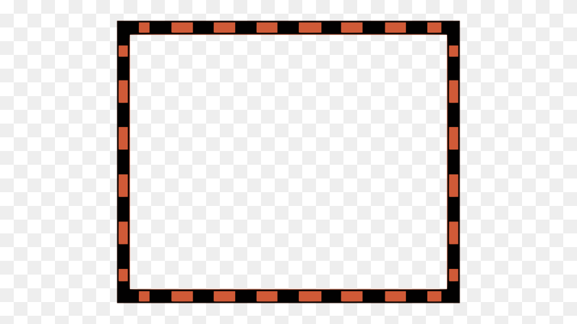 500x412 Векторные Картинки Черно-Оранжевой Прямоугольной Границы Общественности - Полосатый Клипарт Границы