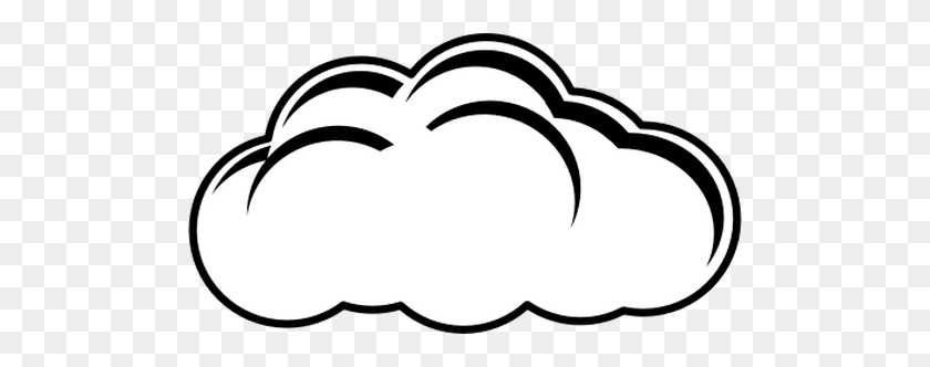 500x272 Векторный Клипарт Черно-Белый Знак Облачный День - Дождливые Облака Клипарт