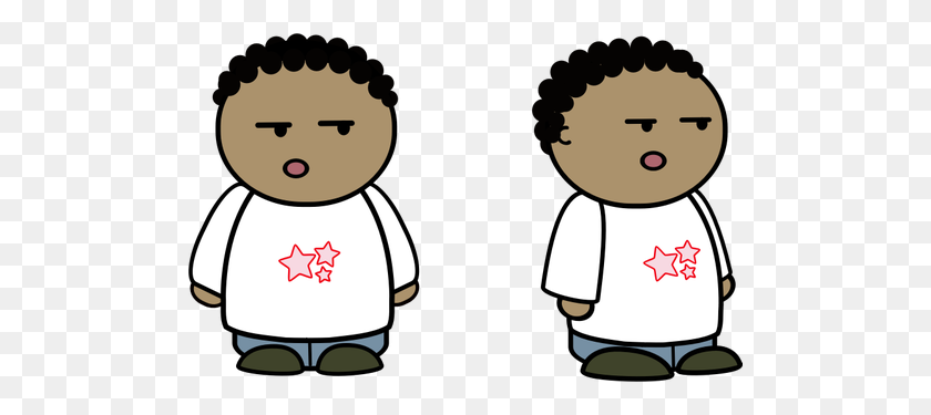 500x315 Vector Clip Art Of Black Kid Comic Character - Boy Standing Clipart