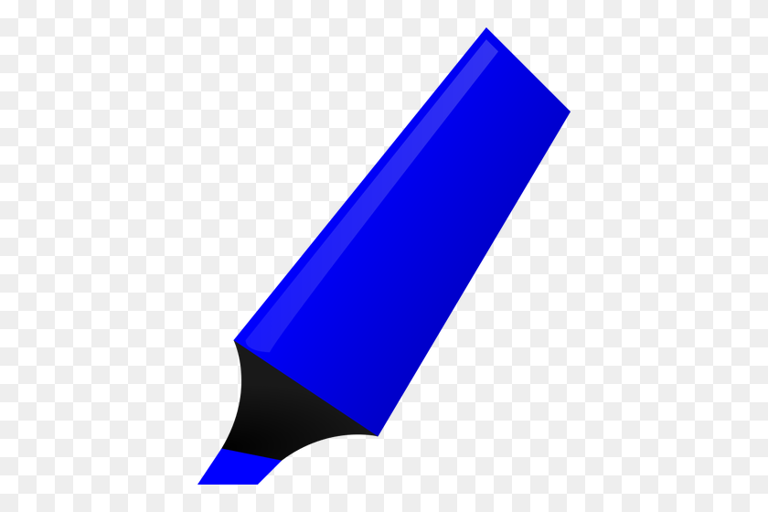 408x500 Vector Clip Art Of Blue Highlighter - Highlighter Clipart