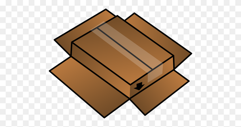 500x383 Vector Clip Art Of Cardboard Box Turned Around - Missing Clipart