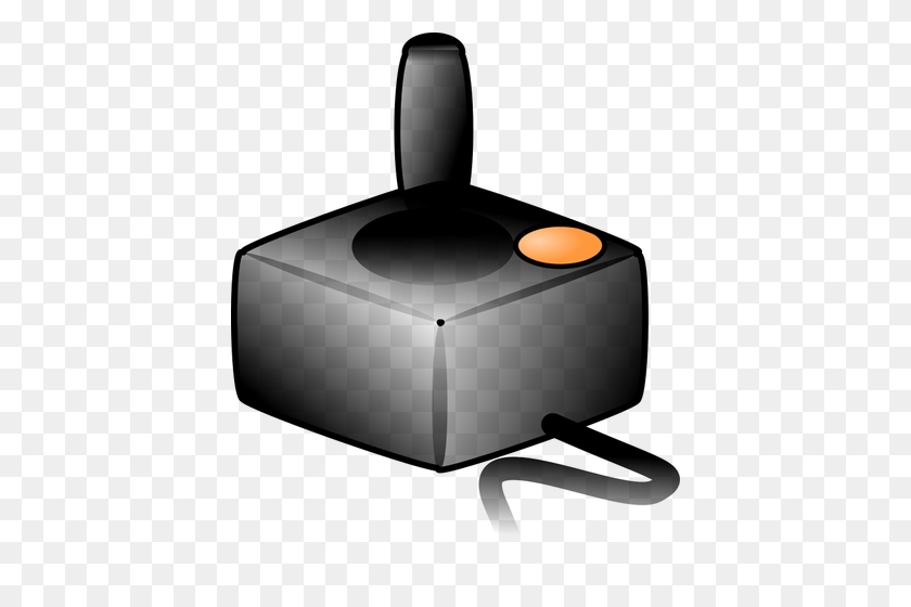 414x500 Vector Clip Art Of Computer Gaming Joystick With Cable Public - Kid On Computer Clipart