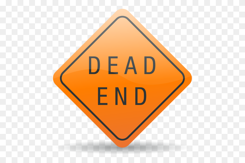 477x500 Vector Clip Art Of Dead End Warning Traffic Sign - Blank Road Sign Clipart