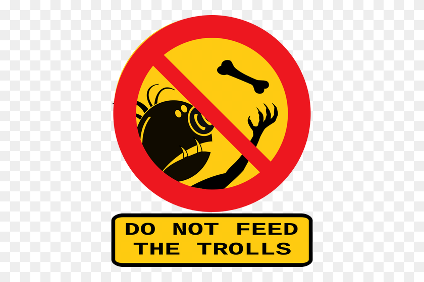 400x500 Vector Clip Art Of Do Not Feed The Trolls Sign With Caption - Trolls Clipart Black And White