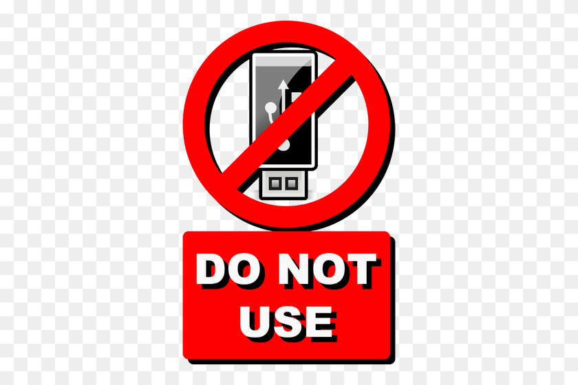 310x500 Vector Clip Art Of Do Not Use Usb Stick Label - Usb Clipart