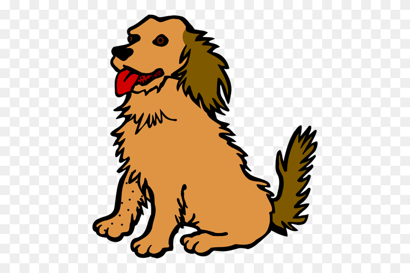 462x500 Vector Clip Art Of Dog With Red Tongue - Tongue Clipart