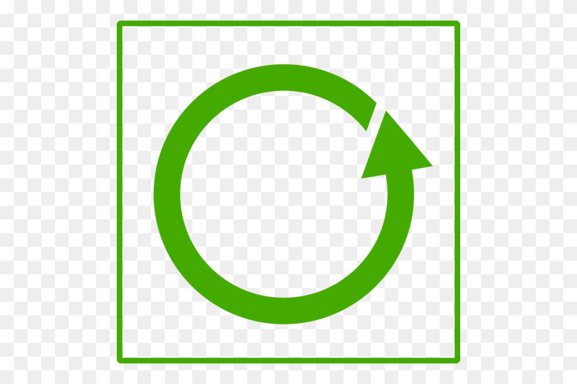 500x500 Vector Clip Art Of Eco Green Recycle Icon With Thin Border - Recycle Symbol Clip Art