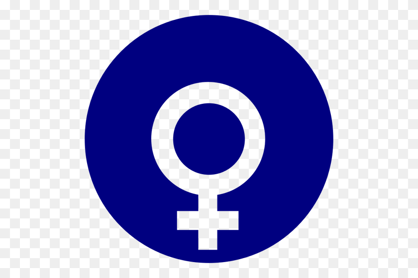 500x500 Vector Clip Art Of Gender Symbol For Females On Blue Background - Gender Clipart