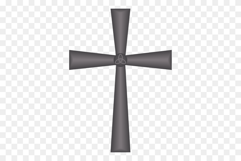 358x500 Vector Clip Art Of Grayscale Celtic Cross - Celtic Cross PNG
