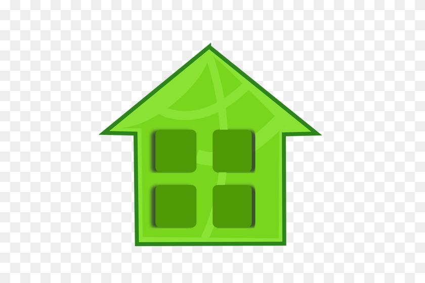 500x500 Vector Clip Art Of Green Home - Family Home Clipart
