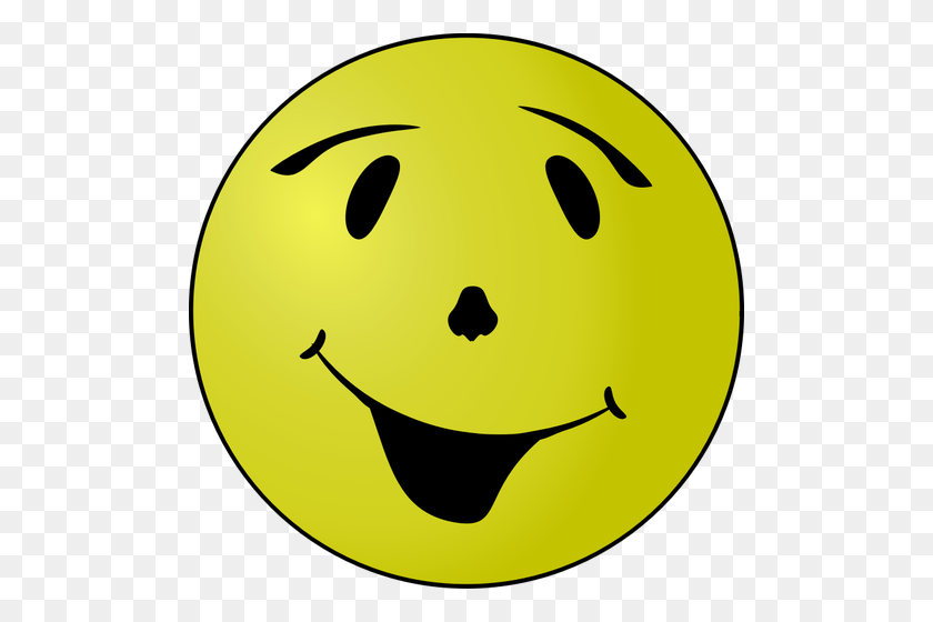 500x500 Vector Clip Art Of Grinning Yellow Smiley - Grin Clipart