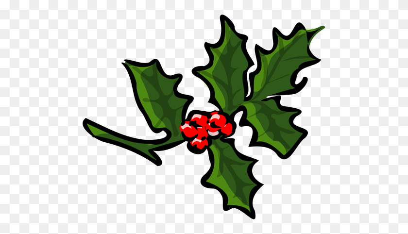 500x422 Vector Clip Art Of Holly Branch - Holly Berry Clipart