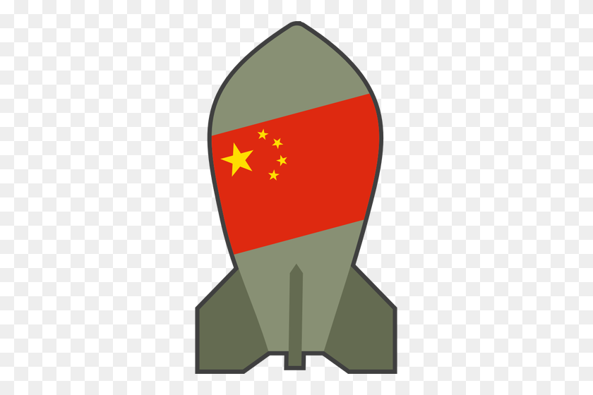 287x500 Vector Clip Art Of Hypothetical Chinese Nuclear Bomb Public - Nuclear Bomb Clipart