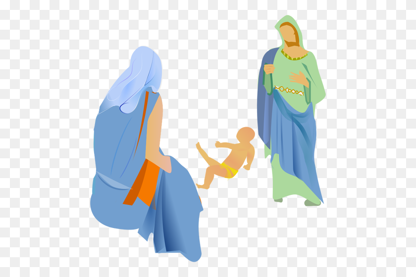 476x500 Vector Clip Art Of Interpretation Of The Nativity Scene Public - Respect Clipart