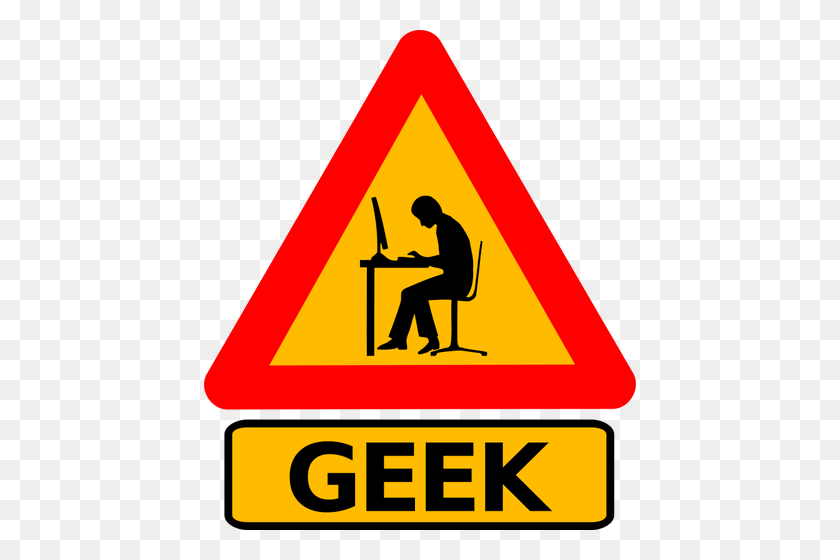 432x500 Vector Clip Art Of Man Geek Warning Road Sign - Sign In Clip Art