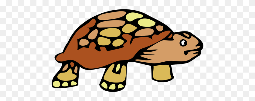 500x274 Vector Clip Art Of Old Brown Tortoise - Tortoise Clipart
