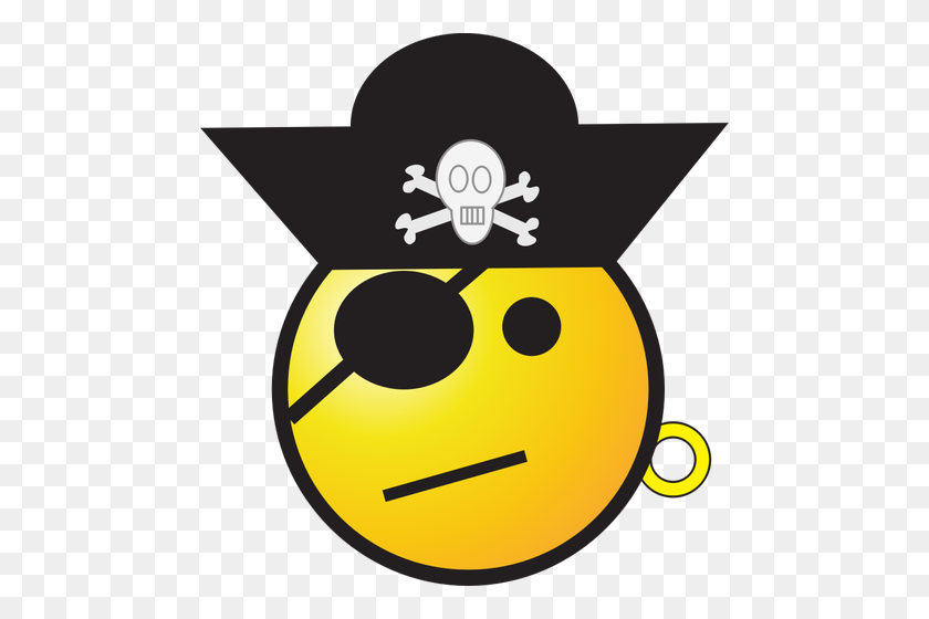 478x500 Векторный Клипарт Пиратский Смайлик В Шляпе - Пиратская Повязка На Глаз Клипарт