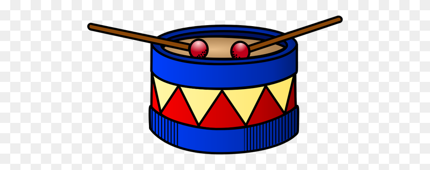 500x272 Vector Clip Art Of Red And Blue Drum - Folk Art Clipart