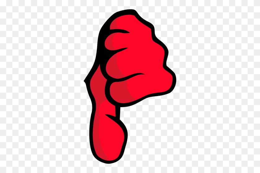 300x500 Vector Clip Art Of Red Fist Thumbs Down - Disagree Clipart
