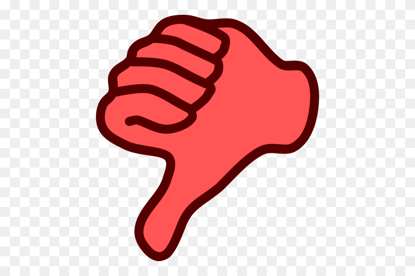 452x500 Vector Clip Art Of Red Thumbs Down Hand - Slow Clipart