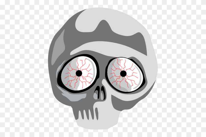 449x500 Vector Clip Art Of Scared Skull - Scared Clipart