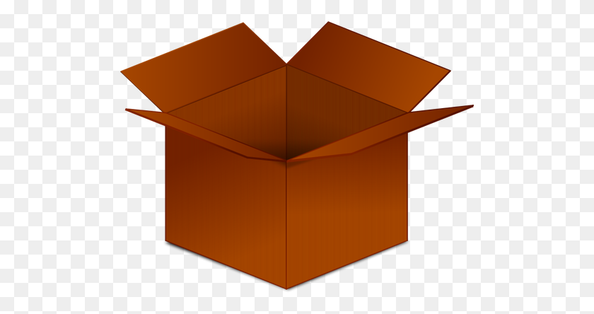 500x384 Vector Clip Art Of Sealed And Open Cardboard Boxes - Open Box PNG