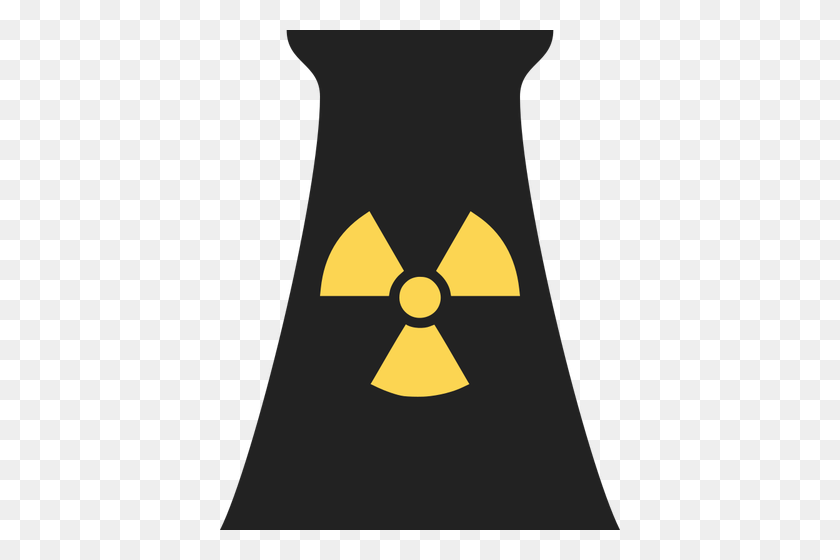 400x500 Vector Clip Art Of Sign Of A Nuclear Plant Chimney - Chimney Clipart