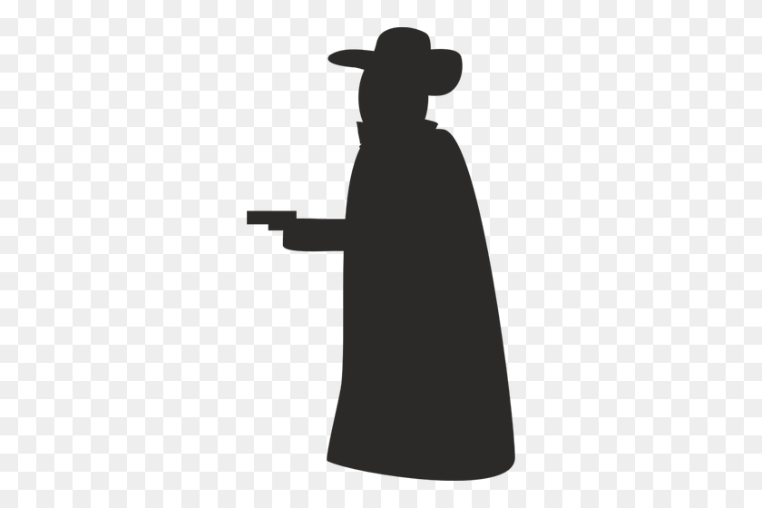 296x500 Vector Clip Art Of Silhouette Of A Robber - Robber Clipart