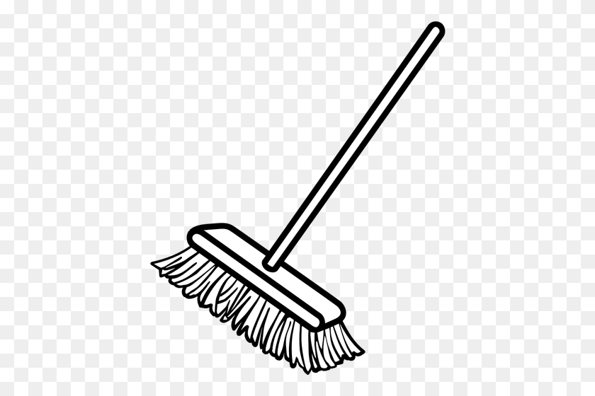418x500 Vector Clip Art Of Simple Broom - Shovel Clipart Black And White