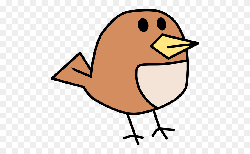 500x460 Vector Clip Art Of Small Brown Tweeting Bird - Bird Beak Clipart
