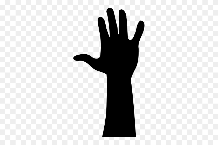 275x500 Vector Clip Art Of Stretched Arm - Hand Black And White Clipart