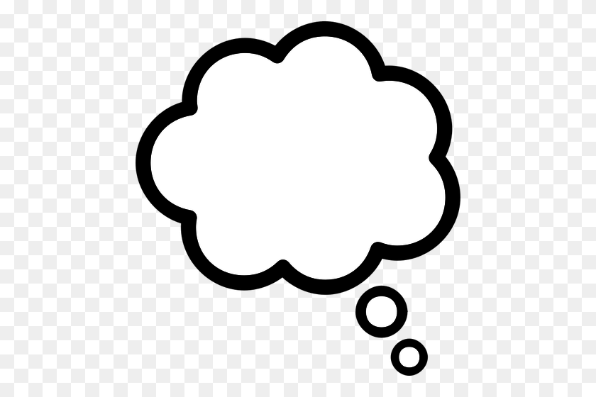 458x500 Vector Clip Art Of Thick Border Thought Cloud - Newsletter Clipart
