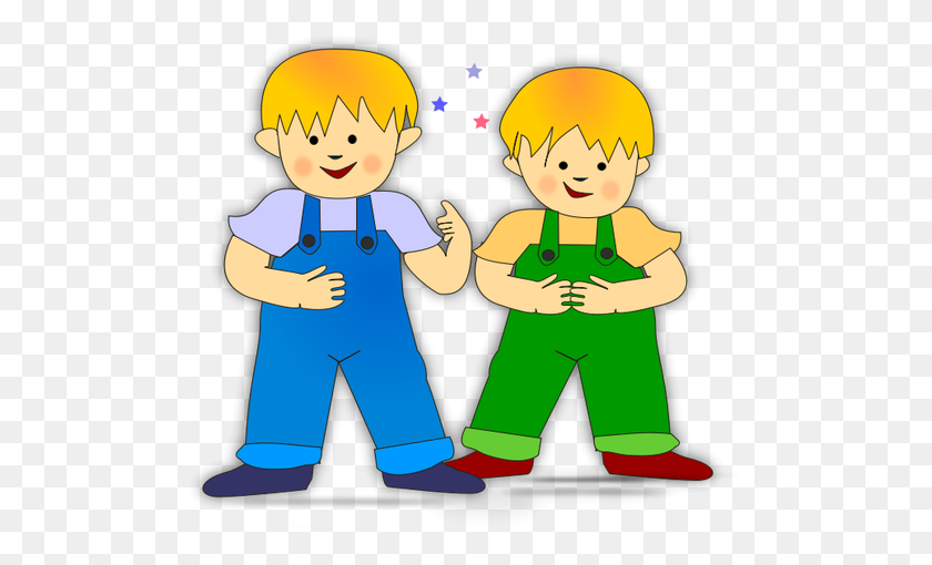500x450 Vector Clip Art Of Twin Brothers Children - Gopher Clipart