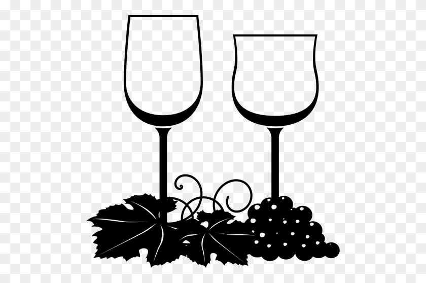 500x498 Vector Clip Art Of Two Glasses Of Wine - Black Glasses Clipart