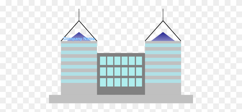 500x330 Vector Clip Art Of Two Tower Office Building - Hospital Building Clipart