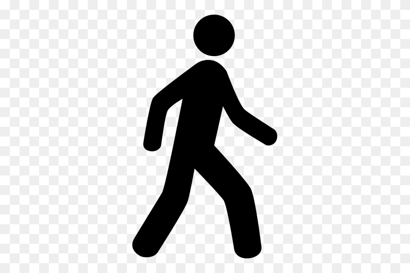 297x500 Vector Clip Art Of Walking Man Icon - Person Clipart Black And White