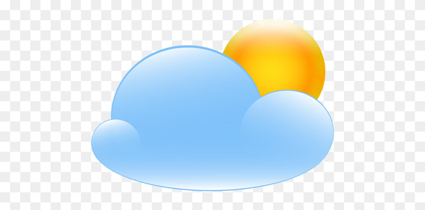 500x355 Vector Clip Art Of Weather Forecast Color Symbol For Partly Cloudy - Weather Report Clipart