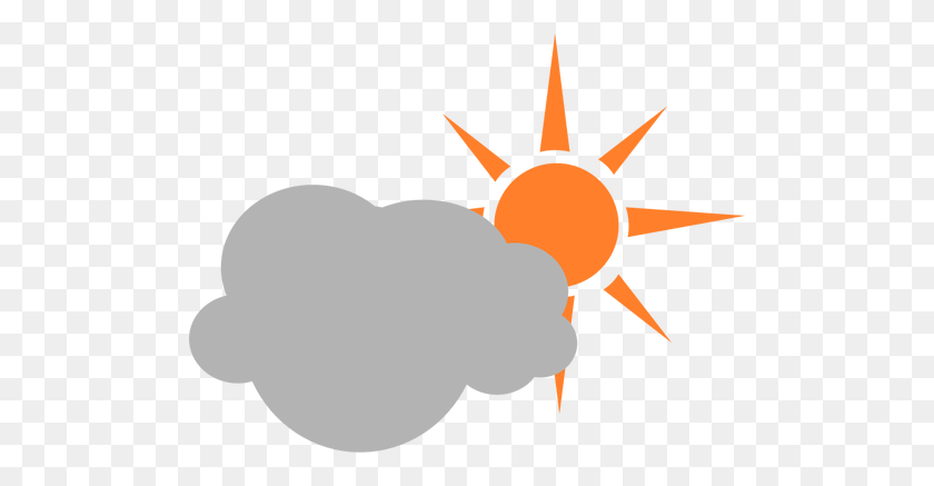 500x377 Vector Clip Art Of Weather Forecast Color Symbol For Partly Cloudy - Sunny Weather Clipart