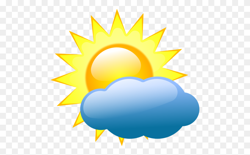 500x462 Vector Clip Art Of Weather Forecast Color Symbol For Partly Cloudy - Cloudy Clipart