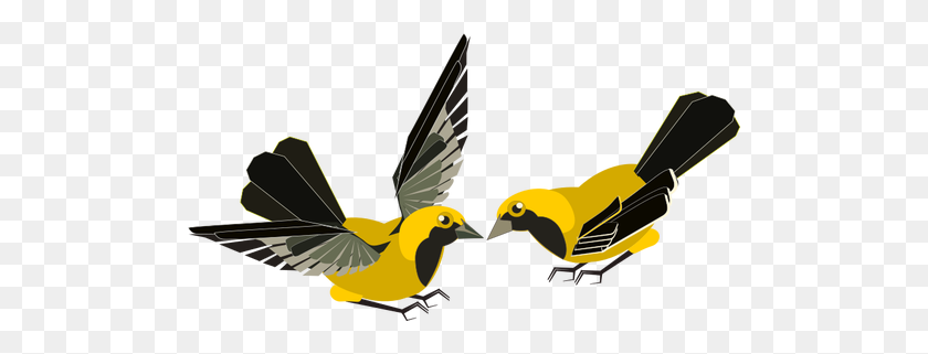 500x261 Vector Clip Art Of Yellow And Black Bird - Black Bird Clipart