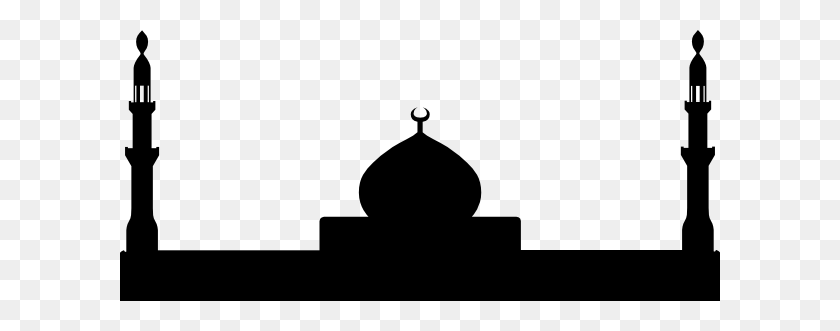 600x271 Vector Clipart Masjid - Wrestling Clipart Silhouette